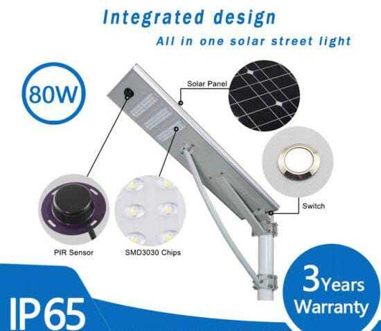 All In One Solar Led Street Lights - Material: Glass