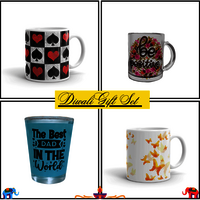 Diwali Gift Set - High-quality Glass & Durable Ceramic, Customizable Shot Glass And Coffee Mugs With Festive Gift Box