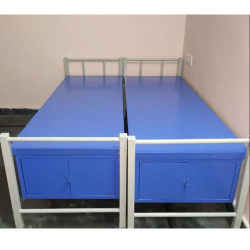 Metal Single Storage Bed - Color: Blue