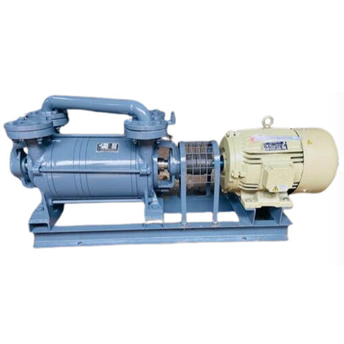 Double Stage Water Ring Vacuum Pump - Cast Iron, Standard Size | High Pressure Suction, Blue Finish, Multistage Design