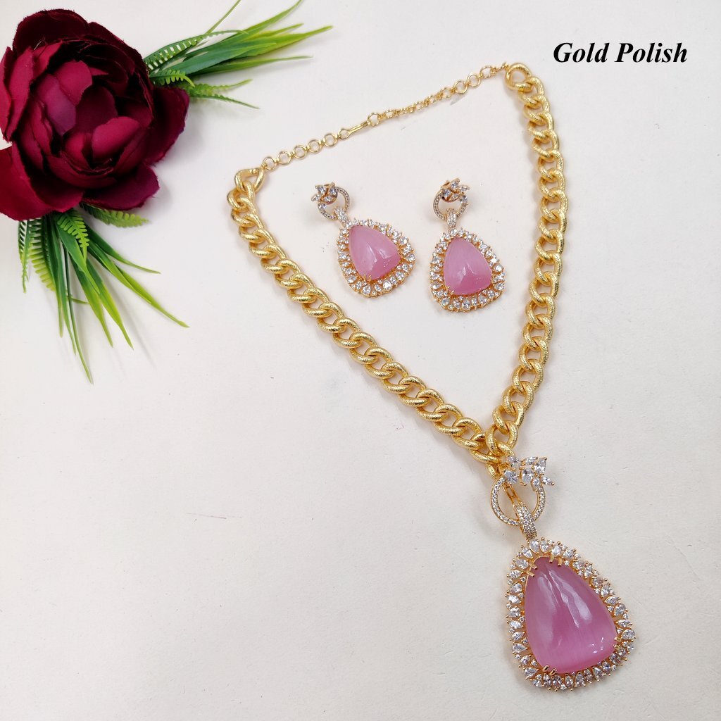 Sparkling Colorstone Exquisite AD Necklace