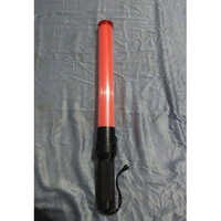 Traffic Warning Baton - Durable Plastic Material, Standard Size, Black Color | Bright Led Lights With Flashing, Steady, And Sos Modes