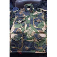 Men Military Jacket - Cotton Wool Blend, Green Color | Washable