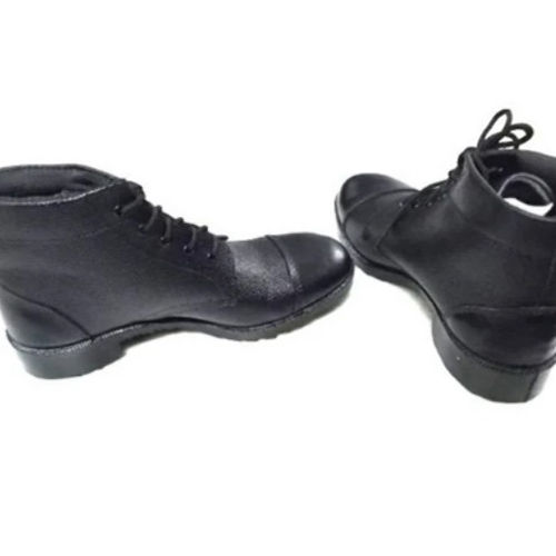 High Ankle Safety Shoes - Leather Upper, PU Insole, Sizes 6 to 11, Black Color - Comfortable Fit, Ankle Support, Ideal for Work & Casual Wear