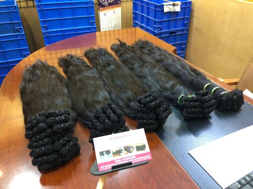 100% NATURAL INDIAN HUMAN HAIR HUMAN HAIR RAW TEMPLE WEFT HAIR EXTENSION BUNDLES  SUPPLIER INDIA