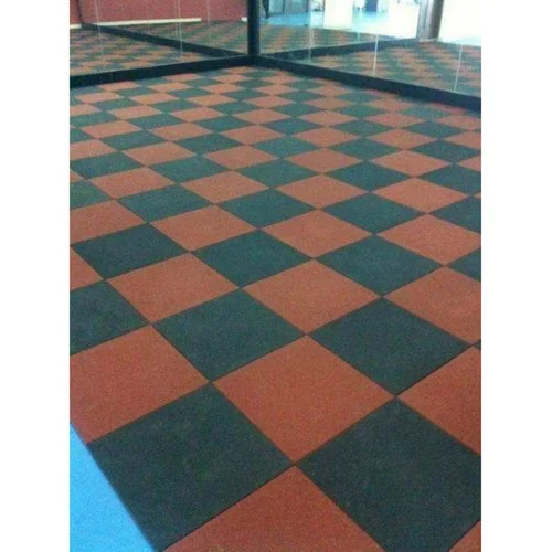 Exercise Room Floor Tiles - Color: Black And Red