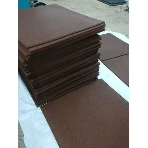 Indoor Rubber Floor Tile - Color: Brown