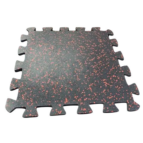 Epdm Rubber Interlock Flooring Tile - Color: Black