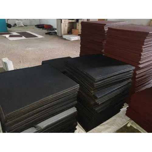 20X20 Inch Rubber Floor Tile - Color: Black