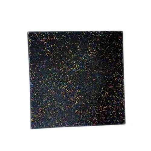 EPDM Square Rubber Floor Tile - 20x20 Inches, Black | Durable Slip-Resistant Rubber, Shock-Absorbent, Easy Installation