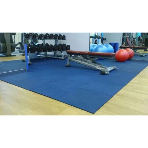 Gym Exercise Room Floor Tiles - EVA Material, 10-20 mm Thickness, Rustic Blue Color | Square Shape, Easy Installation, Slip-Resistant Surface