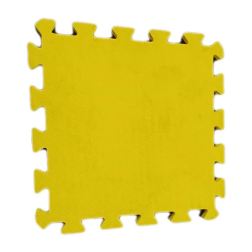 Interlocking Rubber Floor Mat - Color: Yellow