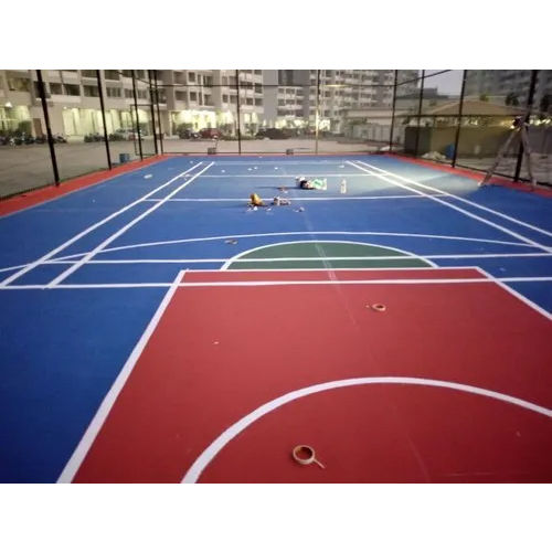 Basketball Court Flooring - Soft Rubber and EVA Material, 10-20 mm Thickness, Multicolor, Non-Slip and Smooth Surface