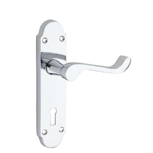 Zinc Door Handle - Durable Zinc Material, Customizable Size, Polished Silver Finish | High-Quality Door Closer/Opener, Elegant Design