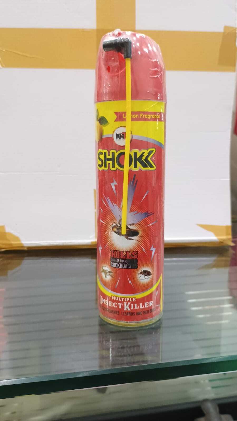 Shokk Red Spray 200ml - Propoxur 1% + Cyfluthrin 0.25% Active Ingredient , Lemon Fragrance For Effective Insect Control Against Cockroaches & Bedbugs