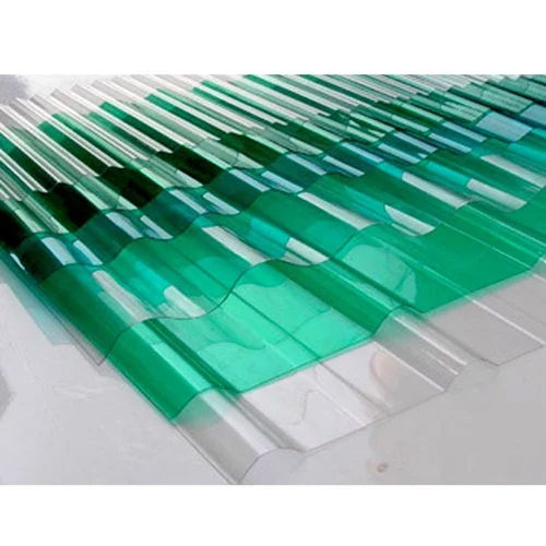 Translucent Corrugated Roofing Sheet - Color: Green