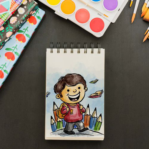 A5 Art Book - Paper, A5 Size , Vibrant Collection of Artworks for Study and Expression