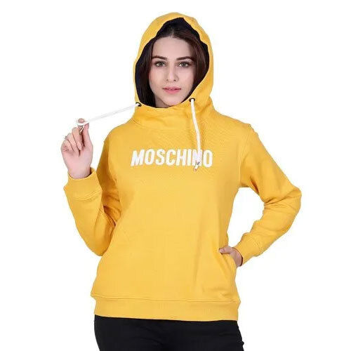 Ladies Hoodie Sweeatshirt - Color: Yellow