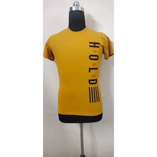 Hold Round Neck T- Shirt - Color: Mustard