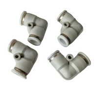 Pneumatic Elbow Connector - Polypropylene, 1/2 Inch Size, White Color | Efficient For Pneumatic Connections In Automotive And Industrial Systems