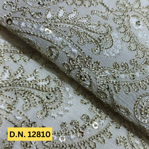 Luxurious Embroidered Georgette Fabric for Ethnic Wear