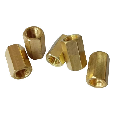 M10 Golden Hexagonal Brass Hex Nut - Head Size: Round