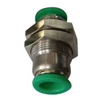 Pu Bulkhead Union - Stainless Steel, 8mm Outer Diameter, Silver Color - Polished Surface, Hex Head Design, Welding Connection, Warranty Included