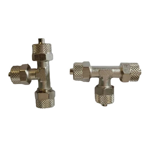 Zero Leak Stainless Steel Pneumatic Tee - Color: Golden