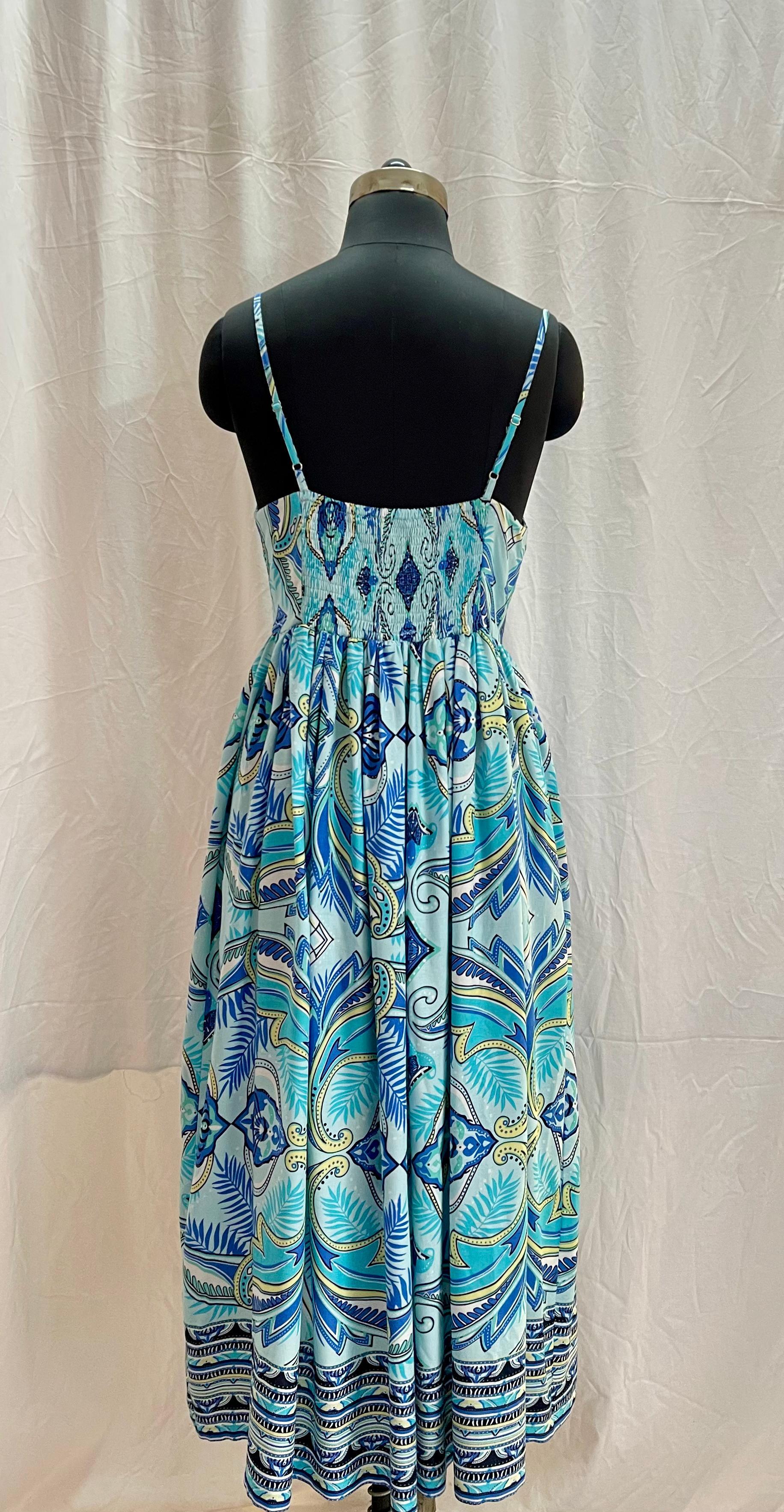 Womens Fashionable Long Dress - Rayon Material Sizes Xs To Xxxl Elegant Blue Color | Breathable Washable Sleeveless Design For Easy Summer Wear