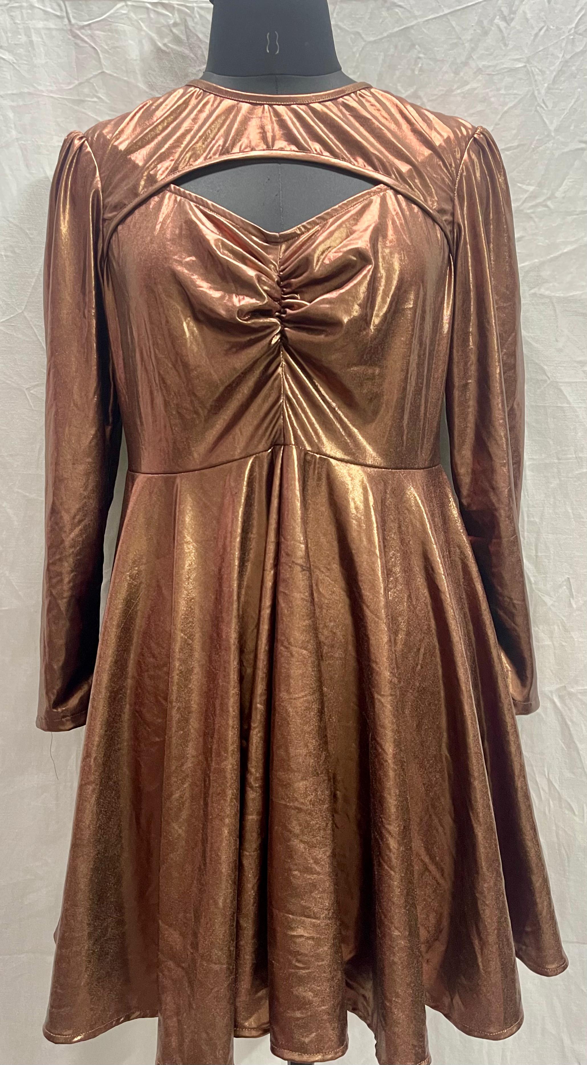 WOMENS FANCY RUSTY COLOUR DRESS