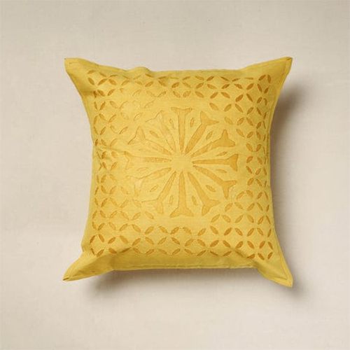 16x16 इंच एप्लिक वर्क कुशन कवर कॉटन फैब्रिक