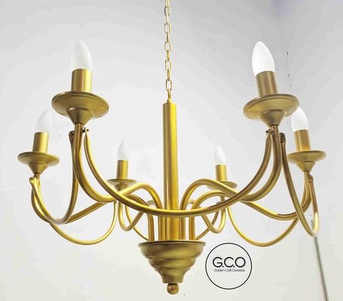 Gold Six Arm Chandelier