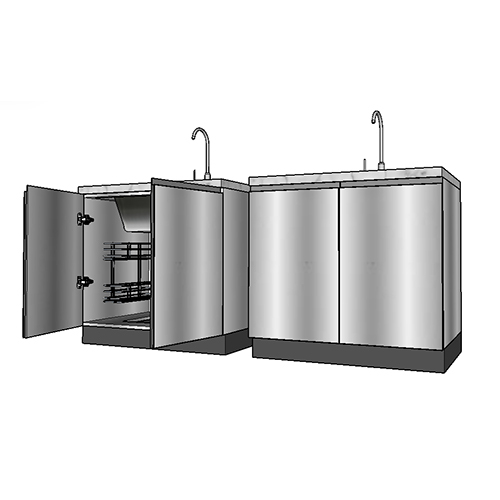 Modern Stainless Steel Kitchen Cabinets