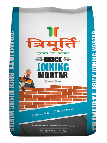 Trimurti 30 Kg Brick Joining Mortar (Grey-Red Bricks) - Application: -	Use A Spiral Mixer On Low Speed In A Clean Bucket To Mix. Mix Well To Get A Lump-Free Smooth Paste. After Mixing