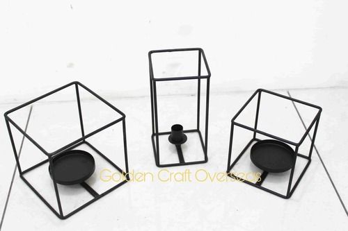 matte black candle holder set