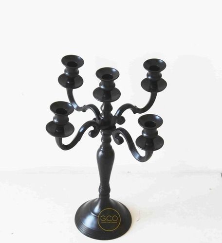 Aluminium Candle Stand - 8X8X14 Inches, Powder Coated Finish | Durable, Antique Imitation Style for Home Decoration and Promotional Gifts