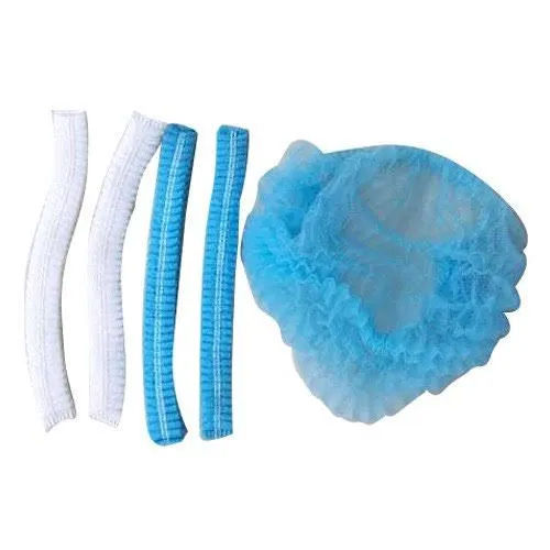 Surgical Bouffant Cap - Non Woven Material, Circular Shape, Blue Color | Disposable, Single Use for Enhanced Hygiene and Cleanliness