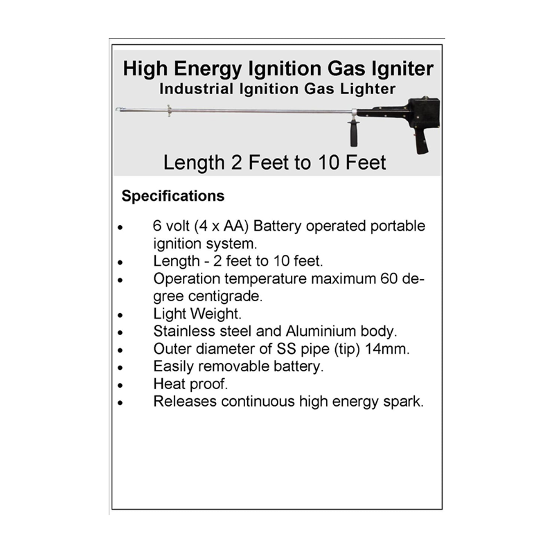 Long Gas Lighter, Industrial Gas Lighter 2 Feet To 10 Feet Long Lighter Usa Spain Italy - Application: Burner Ignition