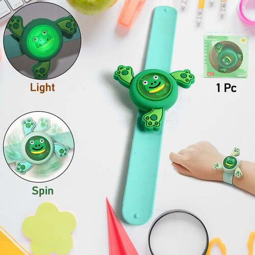 LED Light & Spinning Slap Kids Cartoon Bracelet Wrist Bands