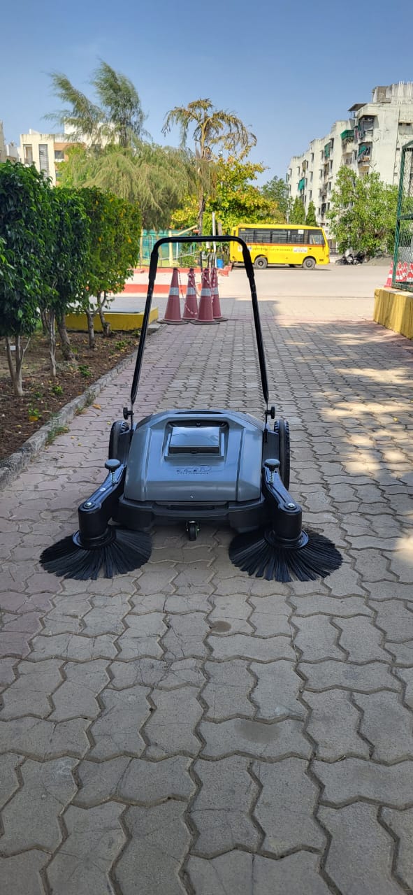 Walk Behind Road Sweeping Machine - Color: Grey