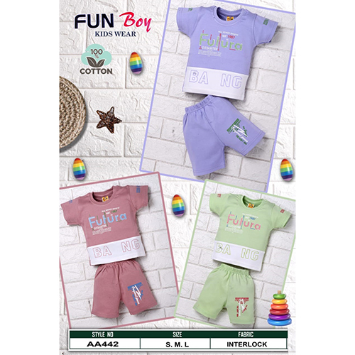 AA442 Interlock Boys T-Shirt And Pant Set