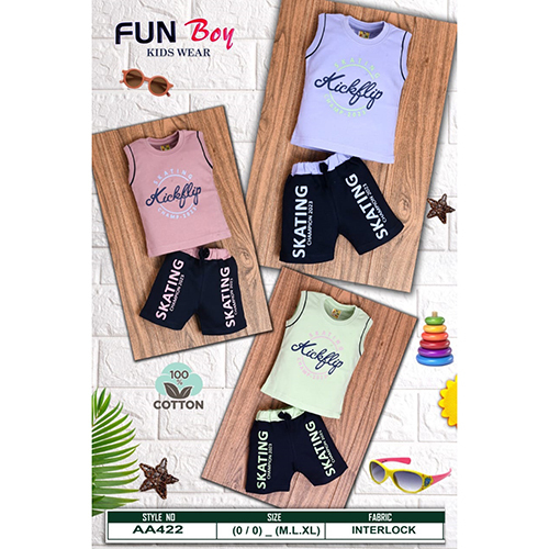 AA422 Interlock Boys T-Shirt And Pant Set
