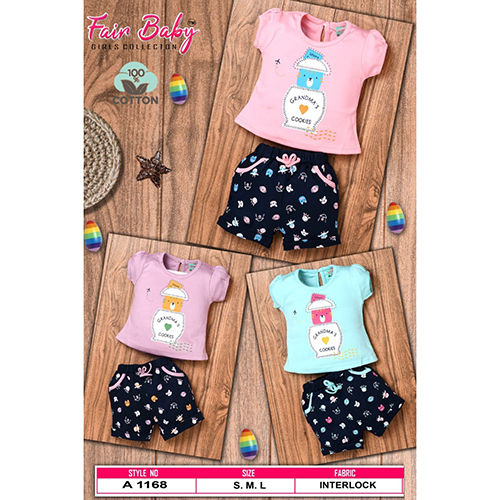 A1168 Printed Girls T-Shirt And Pant Set - Feature: Washable