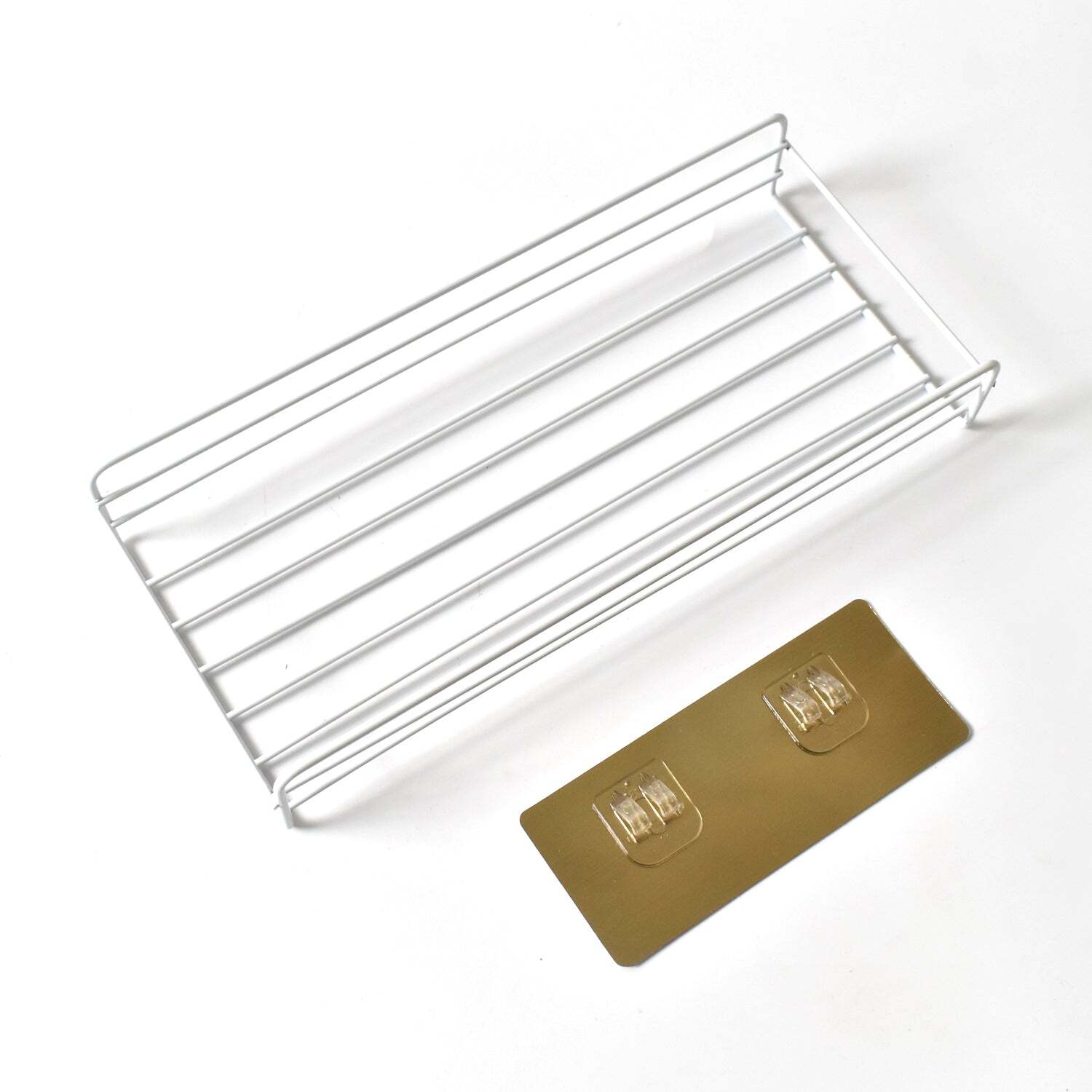 Steel Self-adhesive Multipurpose Bathroom Shelf With Hookss