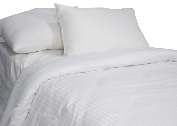 Hotel White Satin Stripe Duvet Cover