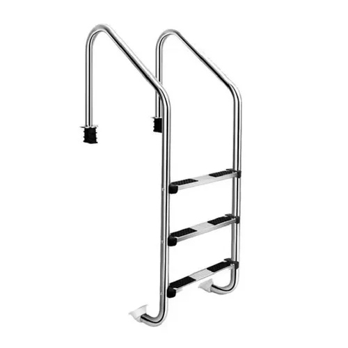 Stainless Steel Swimming Pool Ladder - Stainless Steel, Different Sizes, Silver Color, Rectangular Shape | Easy Installation, Warranty Included