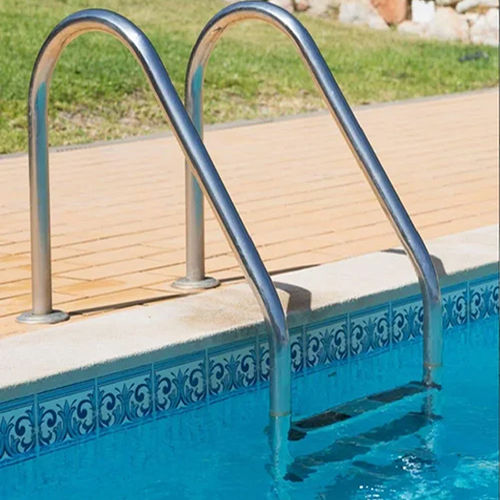 Swimming Pool Ladder - Stainless Steel, Silver Finish | Manual Usage, Warranty Included