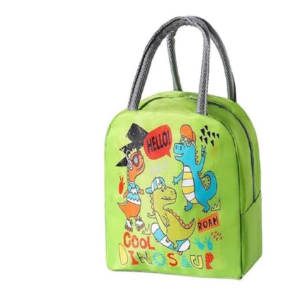 Cartoon Print Lunch Bag - High-quality Polyester Standard Size Blue & White | Moisture-proof Recyclable Customizable Design
