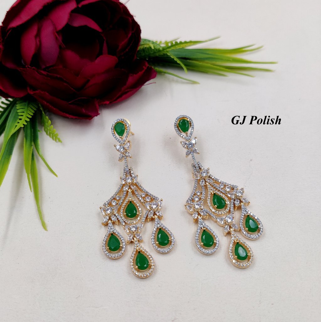 American Diamond  Earring & Glass Stone Elegance