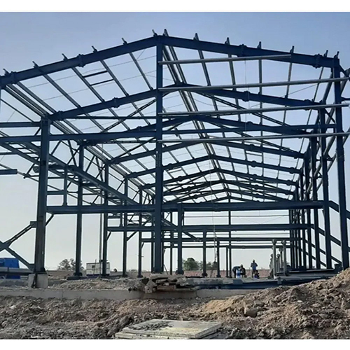 Modular Industrial Shed - High-Quality Steel, 17 Feet Height, Sleek Grey Color | Durable Warehouse Solution with Mild Steel Roof